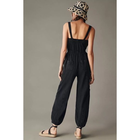 Anthropologie Daily Practice Mayotte Jumpsuit Black Comfort Comfy Overalls XXS - Picture 4 of 4